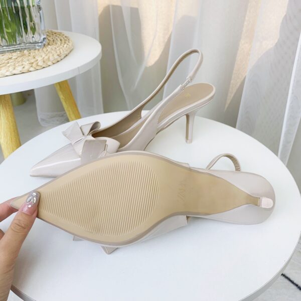 Cream Pointy Slingback Heels