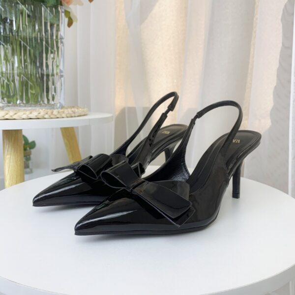 Black Pointy Slingback Heels