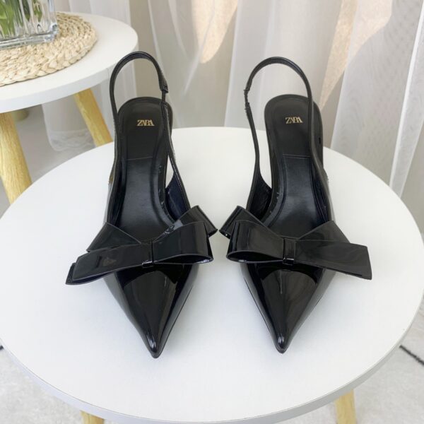 Black Pointy Slingback Heels