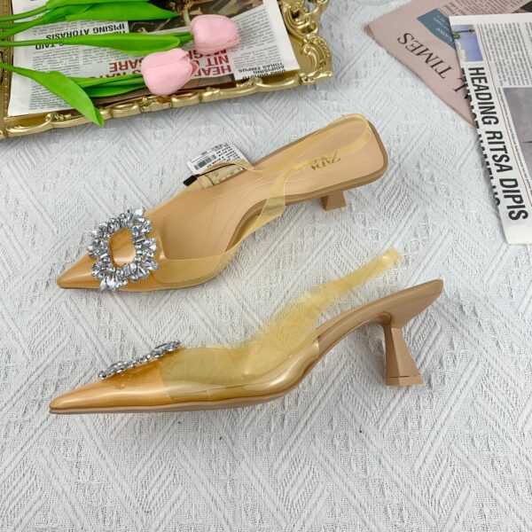 Nude Vinyl Charmed Slingback Low-Heels