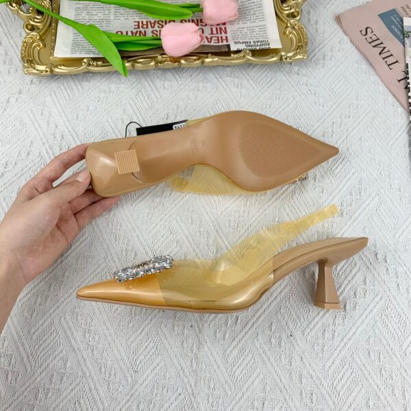 Nude Vinyl Charmed Slingback Low-Heels