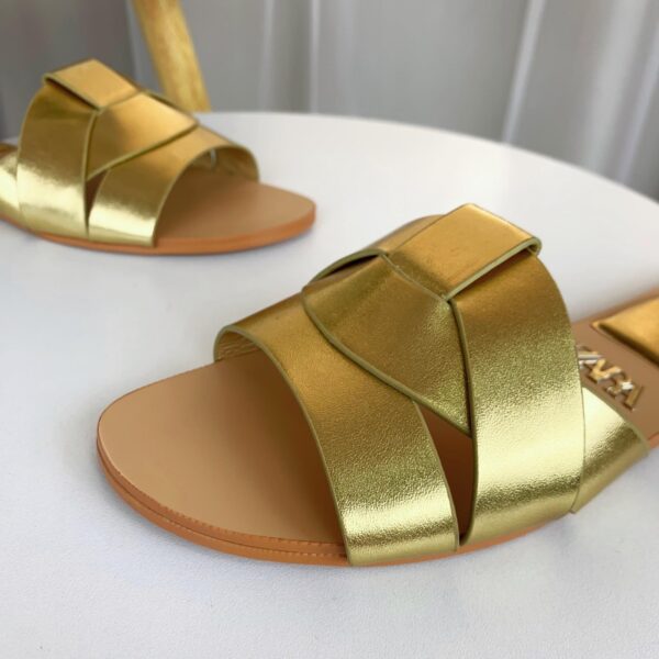 Gold Flat Slippers