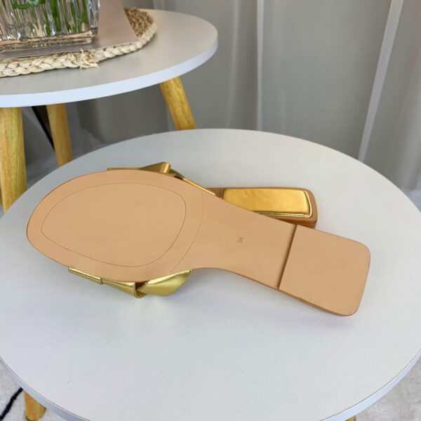 Gold Flat Slippers