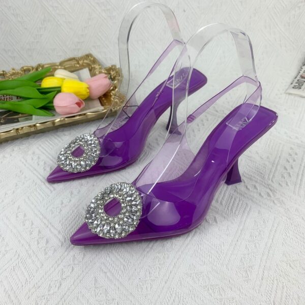 Purple Charmed Butterfly Slingback Heels