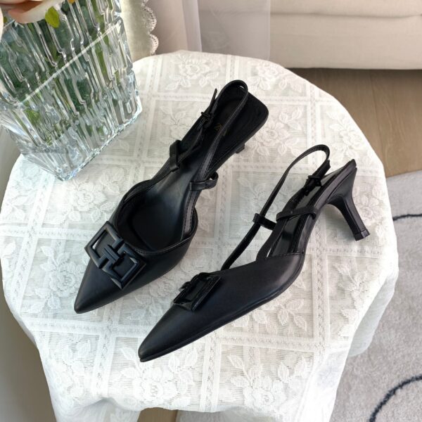 Black Kitten-Heel Slingback