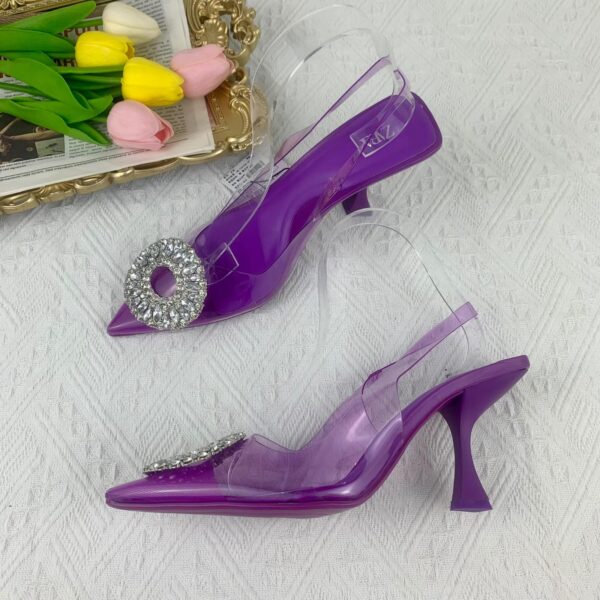 Purple Charmed Butterfly Slingback Heels