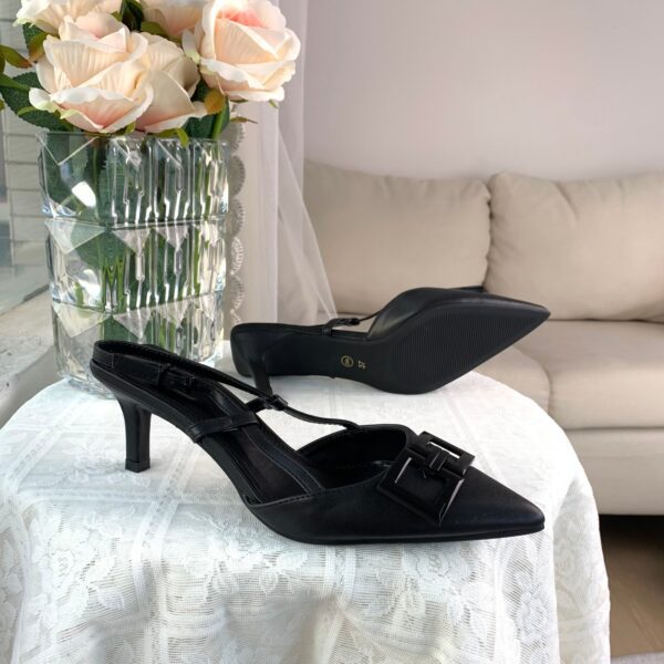 Black Kitten-Heel Slingback