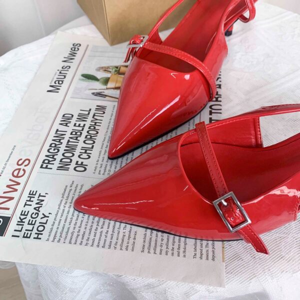 Hot Red Kitten-Heel Slingback