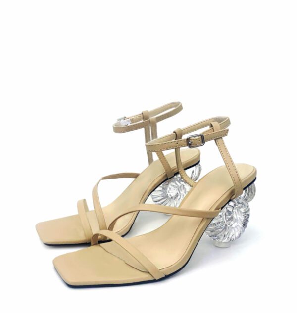 Nude Novelty Heel Strap Sandal