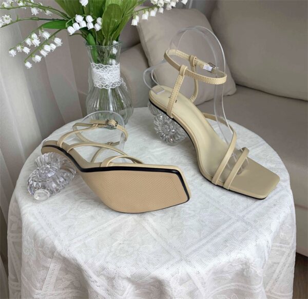 Nude Novelty Heel Strap Sandal