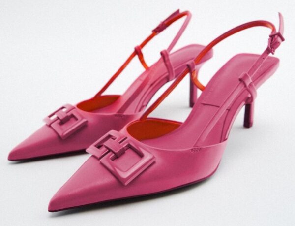 Pink Kitten-Heel Slingback