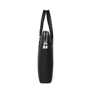 Saleerachi Penna Italia Double Zipper Leather Laptop Bag - Black - Image 4