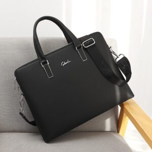 Saleerachi Penna Italia Double Zipper Leather Laptop Bag - Black - Image 5
