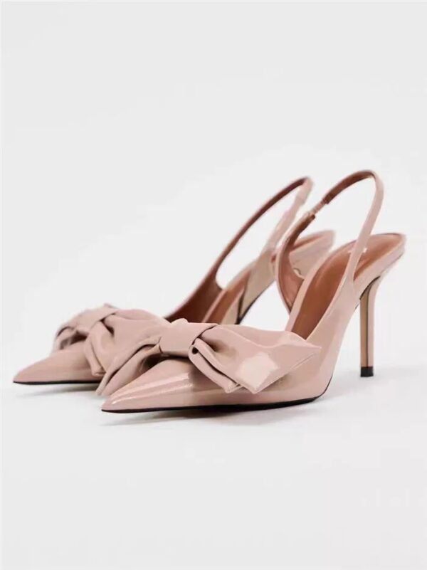 Nude Big Bow Slingback