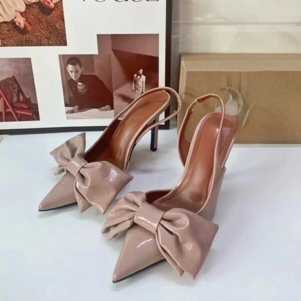 Nude Big Bow Slingback