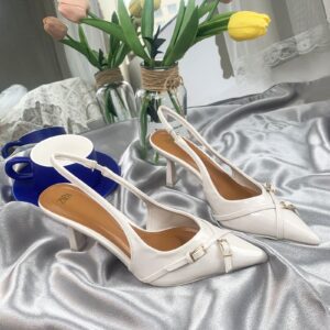 White Vinyl Slingback