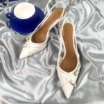 White Vinyl Slingback