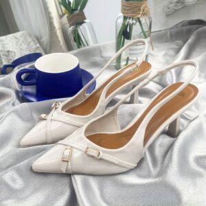 White Vinyl Slingback