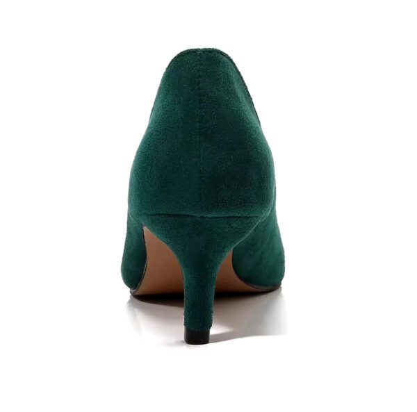 Green low heel covered shoe