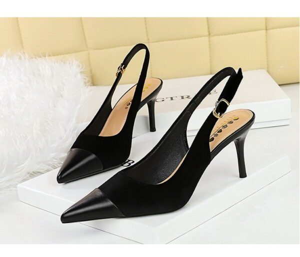 black suede slingback