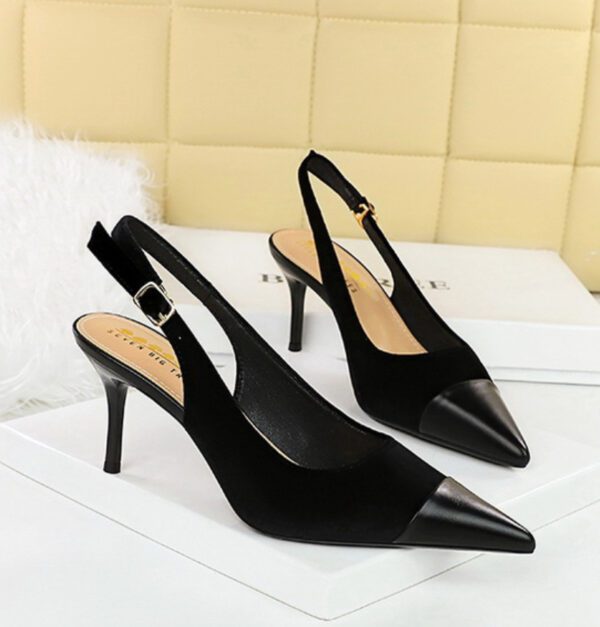 black suede slingback