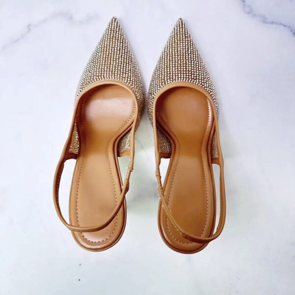 Nude Studded slingback pumps