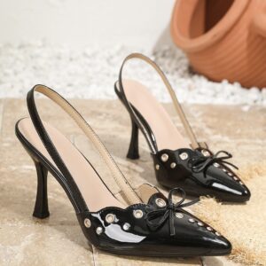 Black Vinyl Slingback