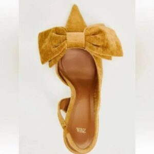 Mustard Big Bow Slingback