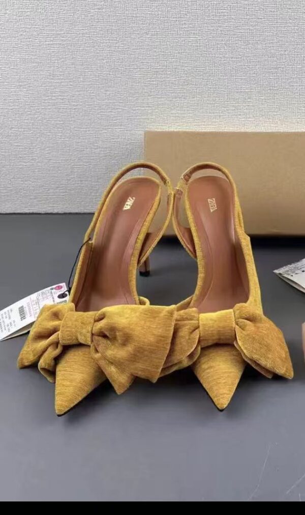 Mustard Big Bow Slingback