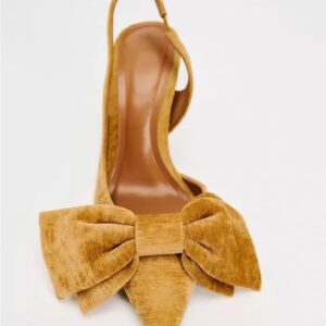 Mustard Big Bow Slingback