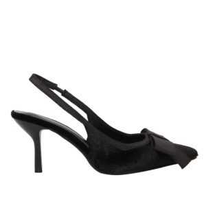 Black Bow Suede Slingback