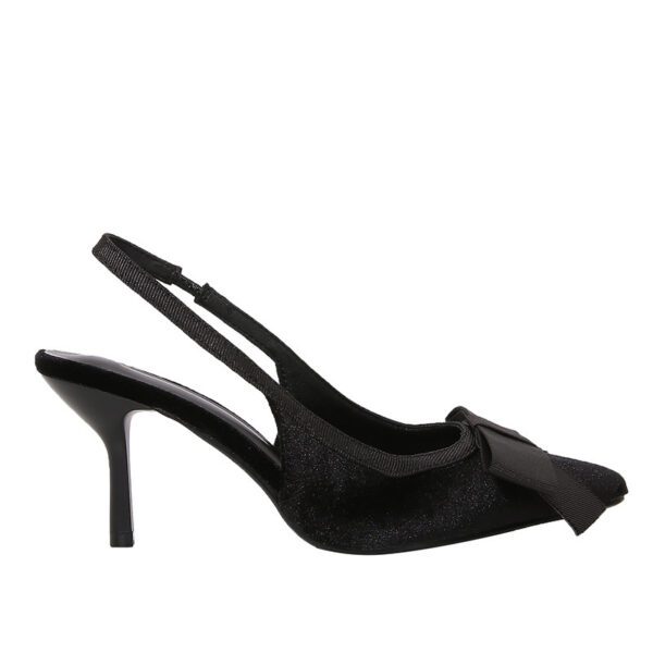 Black Bow Suede Slingback