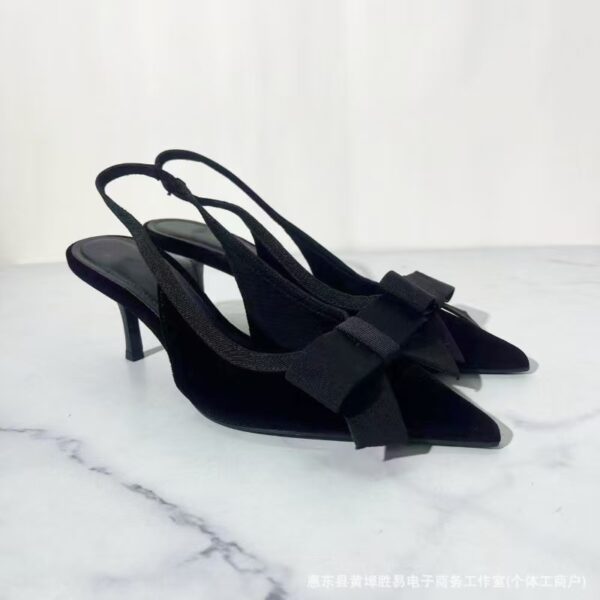 Black Bow Suede Slingback