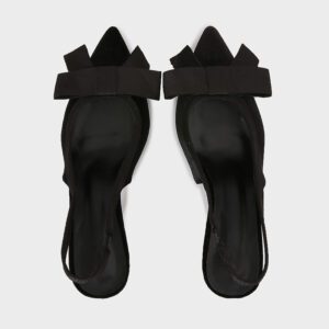 Black Bow Suede Slingback