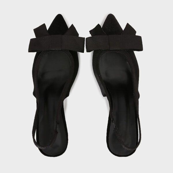 Black Bow Suede Slingback