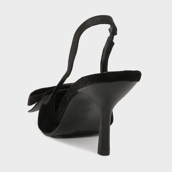Black Bow Suede Slingback