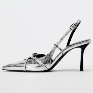 Silver Double Cross Slingback
