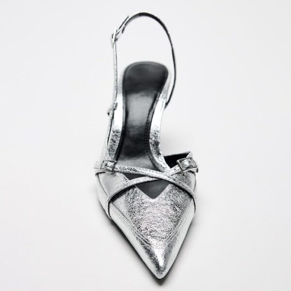 Silver Double Cross Slingback
