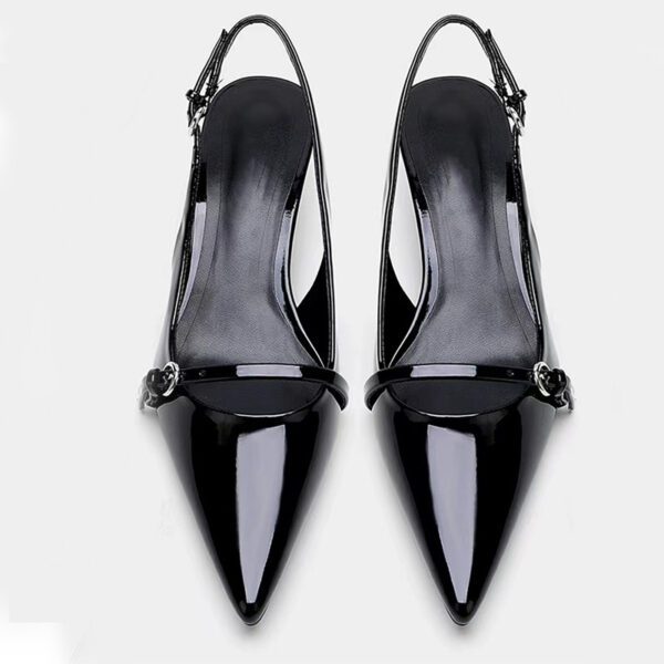 Black Kitten Vinyl Slingback