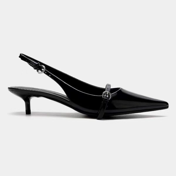 Black Kitten Vinyl Slingback