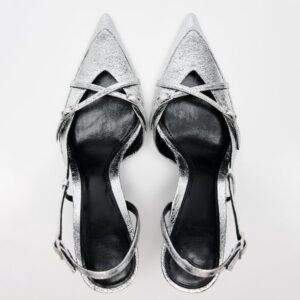 Silver Double Cross Slingback