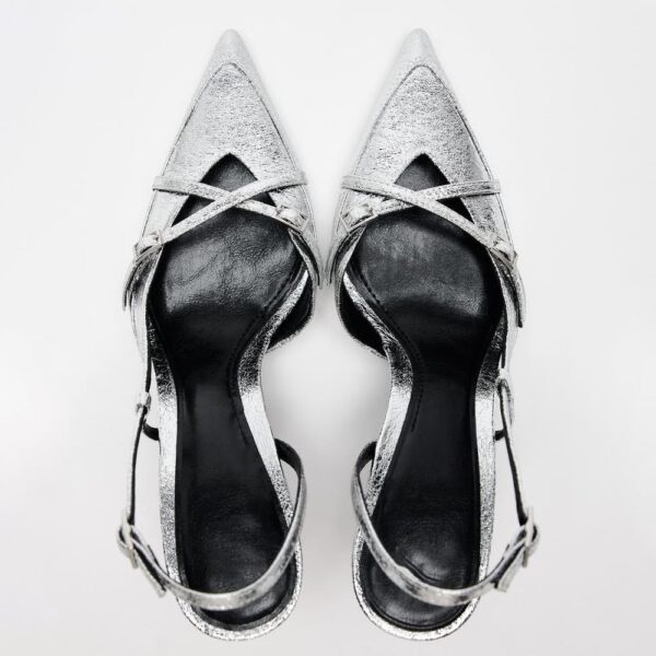 Silver Double Cross Slingback