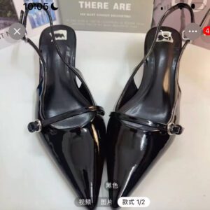 Black Kitten Vinyl Slingback