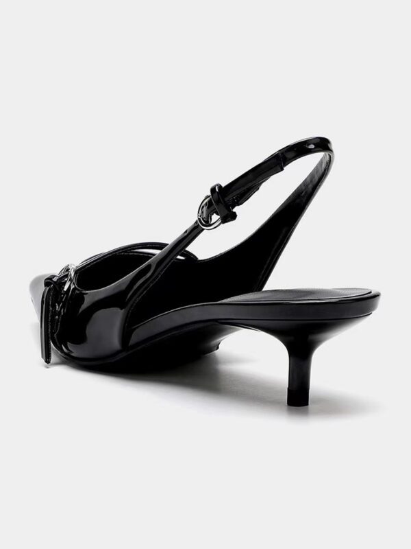 Black Kitten Vinyl Slingback