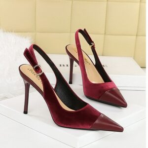 Wine Red Suede Slingback