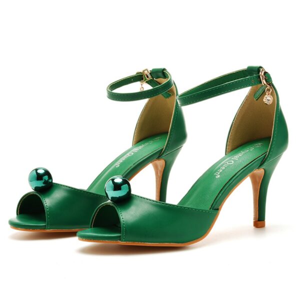Green Open toe shoe