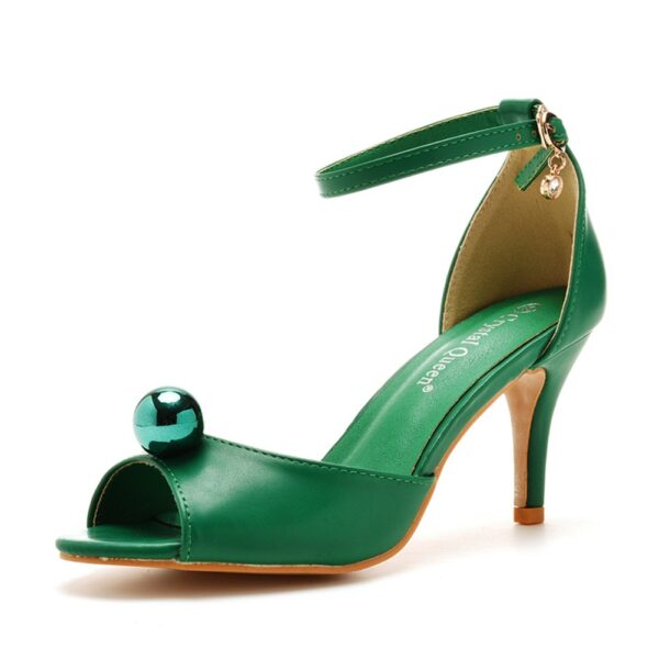 Green Open toe shoe