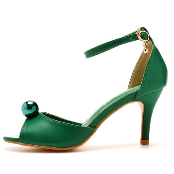 Green Open toe shoe