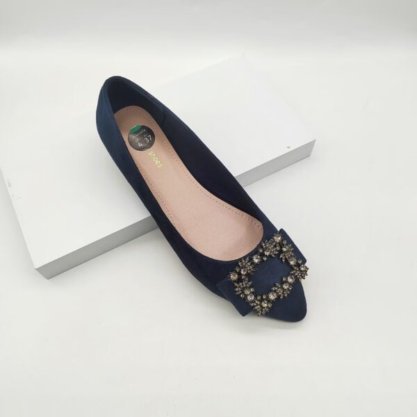 Black Embellished Flat Shoes