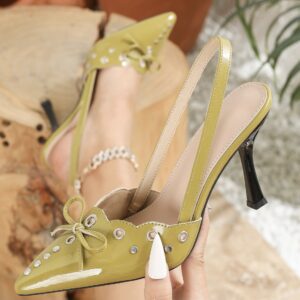 Lemon Green Vinyl Slingback
